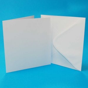 8 x 8  White Envelopes & Card (Pack of 5)
