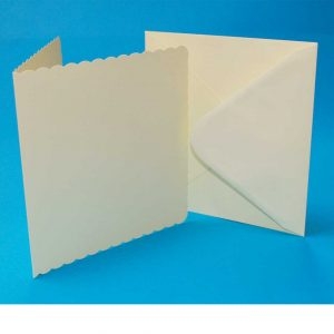 5x5 Scalloped Ivory Cards & Envelopes (Pack of 10)