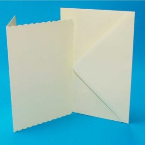 5x7 Scalloped Ivory Cards & Envelopes (Pack of 10)