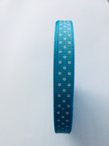 Turquoise 10mm x 12m Spotted Ribbon