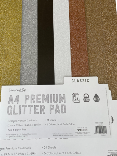Glitter Card Pack Classic Colours 