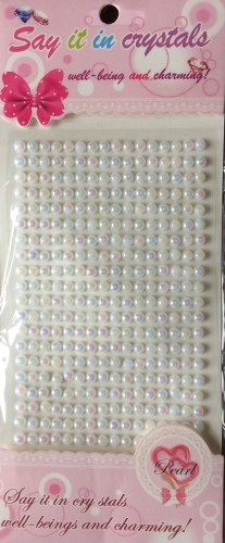 Mother Of Pearl Iridescent Self Adhesive Pearls approx 4mm Pack of 360