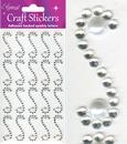 Eleganza Craft Stickers Diamante Pearl Scrolls