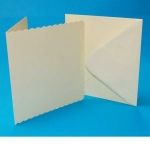 8 X 8 Ivory Envelope & Scallop Cards ( Pack Of 6)