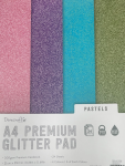 Glitter Card Pack Pastels Colours   6 sheets of 4 colours 
