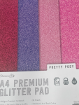 Glitter Card Pack Pretty Posy Colours   6 sheets of 4 colours 