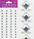 Eleganza Square Diamond and Pearl Self Adhesive Stickers